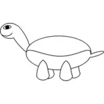 Kontur vektorbild liten sköldpadda