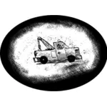 Vector clip art of drawn tow truck