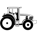 Vector drawing of farm tractor in black and white