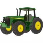 Vector de dibujo de tractor de granja en color verde
