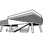 Ilustración de vector de moderno edificio