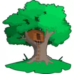 Ilustração do vetor de casa na árvore