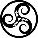 Vector afbeelding van oud Keltische symbool vertegenwoordigt water, aarde en vuur