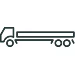 Grafis vektor satu unit truk menarik sebuah trailer