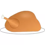 Vector image of turkey on platter