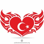 Türk bayrağı yürek