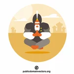 Orientalisk man mediterar
