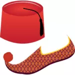 Fez och turkiska sko vektor illustration