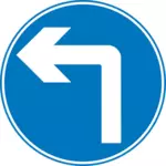 Turn ahead road sign