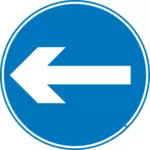 Biegen Sie nach links Schild