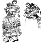 İki çiftler dans