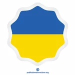 Etiqueta engomada redonda bandera de Ucrania
