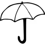 Overzicht vector illustratie van een paraplu
