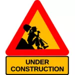 Woman on under construction sign