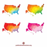 संयुक्त राज्य अमेरिका रंग पैटर्न का नक्शा