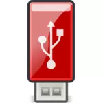 작은 화려한 빨간색 USB 지팡이의 벡터 일러스트 레이 션