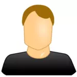 Imagem vetorial de ícone de usuário masculino de rosto em branco