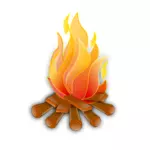 Immagine vettoriale di fuoco in legno