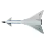 Bovenaanzicht van supersonische vliegtuigen vector illustraties