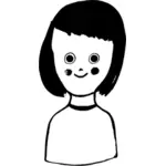 Vector graphics of cartoon girl smiling