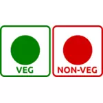 Вегетарианец и не вегетарианец значок