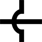 電子線シンボルの連結の交差のベクトル画像