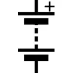 IEC stil flercellede batteri symbol vektor tegning