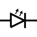 IEC gaya dioda cahaya simbol vektor gambar