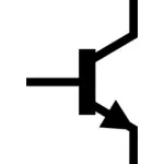 Vektor ClipArt av IEC stil NPN transistor symbol