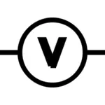 Ilustração em vetor de símbolo de medidor de volt