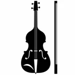 Art de pochoir de silhouette de violon