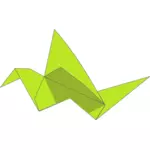 Origami flying bird color drawing