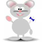 Vektorové grafiky šťastný karikatura myši stojící