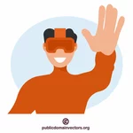 Persona con auriculares VR
