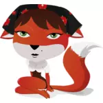 Vektor ilustrasi foxy wanita karakter