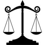 Justitie schaal silhouet vector afbeelding