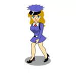 歩く女性警察官