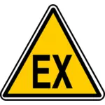 Vetor desenho de triangular EX sinal de aviso