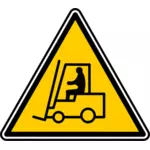 Forklift जैव-हैज़र्ड चेतावनी संकेत वेक्टर छवि