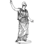 Athena patung vektor ilustrasi