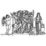 Hades a Persephone vektorové kreslení