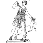 Vectorillustratie van de godin Artemis