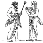 Vector illustration of Zeus and Hera