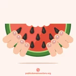 Äta vattenmelon