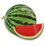 Vattenmelon och skiva vektorbild