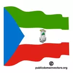 Ondulado bandeira da Guiné Equatorial