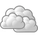 Prognoza pogody ikona kolor grafiki wektorowej pochmurnego nieba