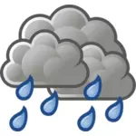 Icono de previsión de color para la ilustración de vector de lluvia