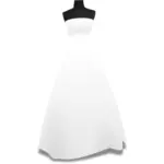 Белое свадебное платье на стенде векторное изображение