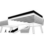 Vector graphics of modernistic museum building